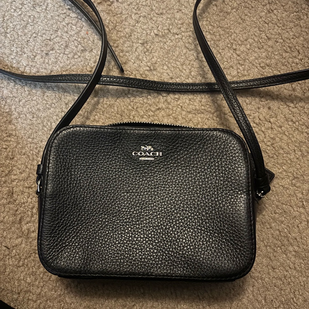 Coach Pebbled Black Leather Shoulder Bag